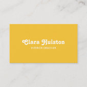 Modern Fancy Mustard Yellow Script White Visitenkarte (Vorderseite)