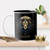 Modern Fantasy Cosmic Lion Zodiac Star Sign Leo Zweifarbige Tasse