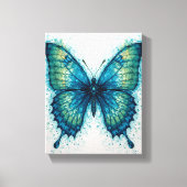 Modern Fantasy Fractal Art Watercolor Butterfly Leinwanddruck (Vorderseite)