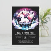 Modern Fantasy Horse Birthday Einladung (Stehend Vorderseite)