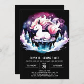 Modern Fantasy Horse Birthday Einladung (Vorne/Hinten)