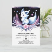 Modern Fantasy Wolf Birthday Einladung (Stehend Vorderseite)