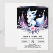 Modern Fantasy Wolf Birthday Einladung (Vorne/Hinten)