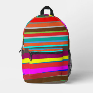 Modern farbenfroh blaue Streifen Backpack Bedruckter Rucksack