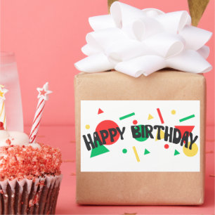 Modern farbenfroh für Kinder Happy Birthday Square Rechteckiger Aufkleber
