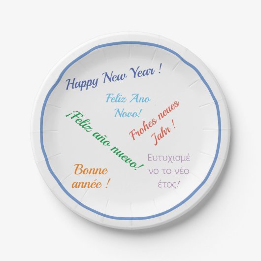 Modern farbenfroh Happy New Year Party Pappteller (Vorderseite)