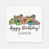 Modern farbenfroh jeden Alters glücklich Geburtsta Serviette (Vorderseite)