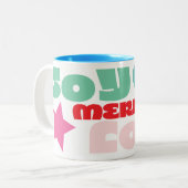 MODERN farbenfroh kühne fröhliche Liebe Zweifarbige Tasse (Vorderseite Links)