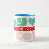 MODERN farbenfroh kühne fröhliche Liebe Zweifarbige Tasse (Mittel)