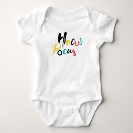 Modern, farbenfroh, lustig, cool, trendig Hocus Po Baby Strampler (Vorderseite)