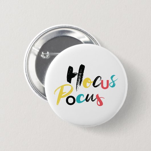 Modern, farbenfroh, lustig, cool, trendig Hocus Po Button (Vorne & Hinten)