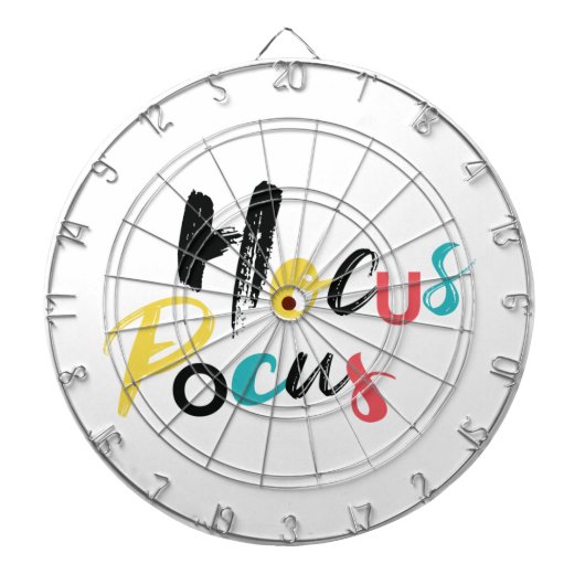 Modern, farbenfroh, lustig, cool, trendig Hocus Po Dartscheibe (vorne)