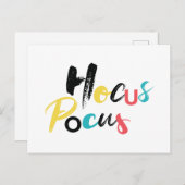 Modern, farbenfroh, lustig, cool, trendig Hocus Po Postkarte (Vorne/Hinten)