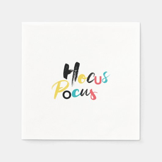 Modern, farbenfroh, lustig, cool, trendig Hocus Po Serviette (Vorderseite)