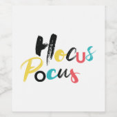 Modern, farbenfroh, lustig, cool, trendig Hocus Po Weinetikett (Einzelnes Label)