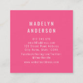 Modern farbenfroh rosa Confetti Quadratische Visitenkarte (Rückseite)