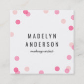 Modern farbenfroh rosa Confetti Quadratische Visitenkarte (Vorderseite)