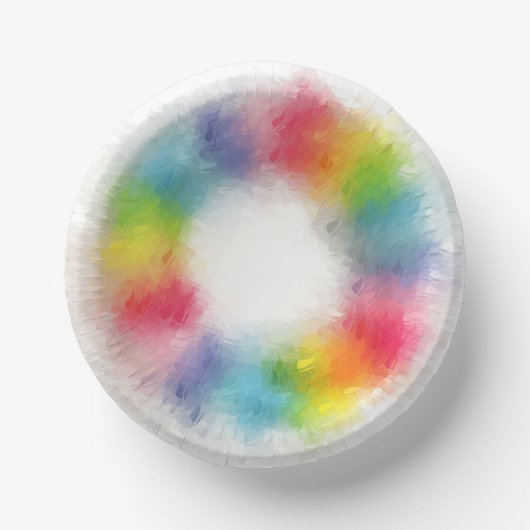 Modern farbenfroh rosa Rosa Gelb Orange Blau Grün Pappteller (Vorderseite)