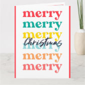 Modern farbenfroh rot frohe Weihnachten Ein Foto Karte (Vorderseite)