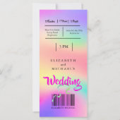 Modern farbenfrohe Festspiele Rosa Rainbow Hochzei (Rückseite)