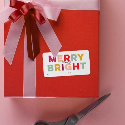 Modern farbenfrohe, helle Geschenkmarke Adressaufkleber