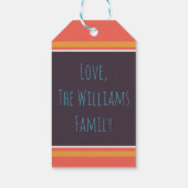 Modern farbenfrohe Weihnachten und glückliches Neu Geschenkanhänger (Rückseite)