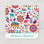 Modern farbenfrohe Yogtrainer Namaste Quadratische Visitenkarte (Vorderseite)