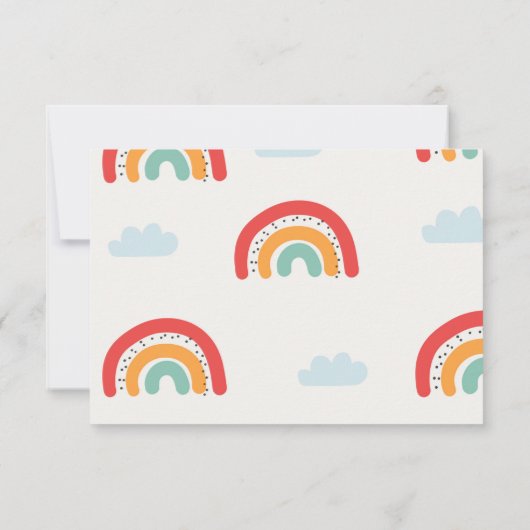 Modern farbenfroher Regenbogen Danke Karte (Rückseite)