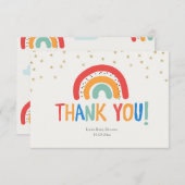 Modern farbenfroher Regenbogen Danke Karte (Vorne/Hinten)