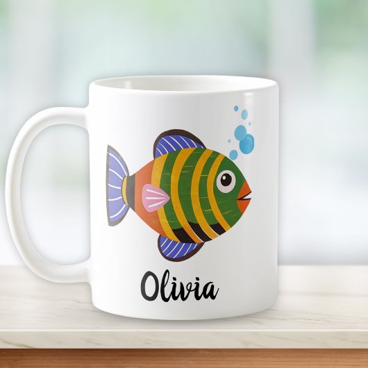 Modern farbenfroher tropischer Fisch Kaffeetasse