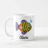 Modern farbenfroher tropischer Fisch Kaffeetasse (Links)