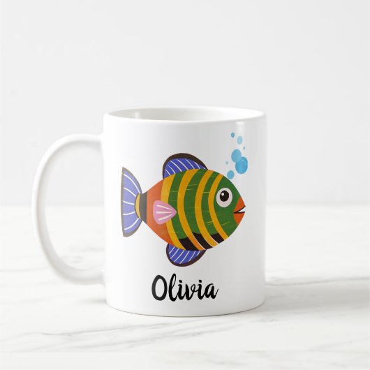 Modern farbenfroher tropischer Fisch Kaffeetasse (Links)