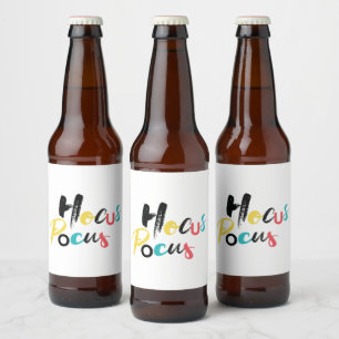 Modern, farbig, lustig, cool, trendig Hocus Pocus Bierflaschenetikett