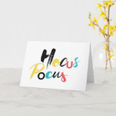 Modern, farbig, lustig, cool, trendig Hocus Pocus Karte (Gelbe Blume)