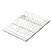 Modern farbige Bakery Peach Order Form Notepad Notizblock (Rotiert)