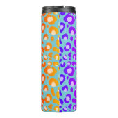 Modern farbige Cheetah Print mit Namen Thermosbecher (Rückseite)