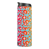 Modern farbige Cheetah Print mit Namen Thermosbecher (Nach rechts gedreht)