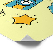 Modern farbige Doodle-Skizze Inspiration Zitat Poster (Ecke)