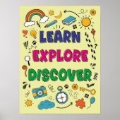 Modern farbige Doodle-Skizze Inspiration Zitat Poster (Vorne)