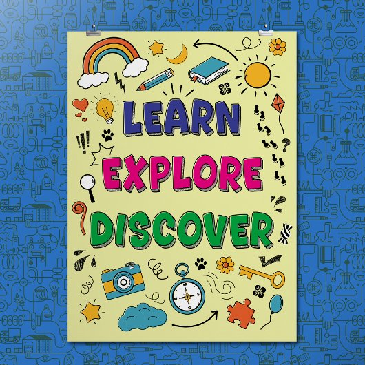 Modern farbige Doodle-Skizze Inspiration Zitat Poster