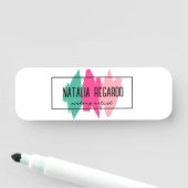 Modern farbige Pinselstriche Name Tag Namensschild (Beispiel)