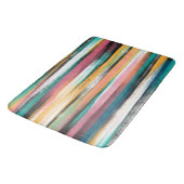 Modern farbige Pinselstriche Streifen Ölfarbe Badematte (Schrägansicht)