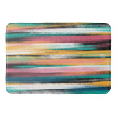 Modern farbige Pinselstriche Streifen Ölfarbe Badematte (Vorderseite)