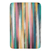 Modern farbige Pinselstriche Streifen Ölfarbe Badematte (Vorderseite Vertikal)