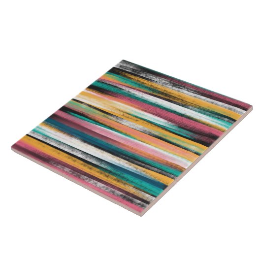 Modern farbige Pinselstriche Streifen Ölfarbe Fliese (Seite)