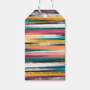 Modern farbige Pinselstriche Streifen Ölfarbe Geschenkanhänger