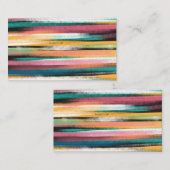 Modern farbige Pinselstriche Streifen Ölfarbe Visitenkarte (Vorne/Hinten)