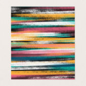 Modern farbige Pinselstriche Streifen Ölfarbe Visitenkarten (Außenseite Aufgefaltet)