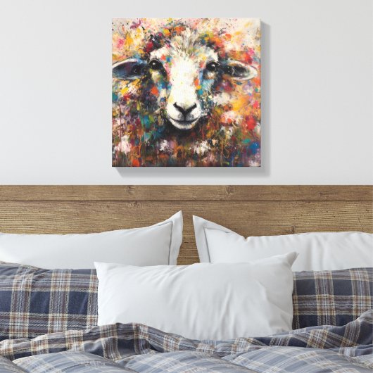 Modern farbige Schaf-Art-Canvas drucken Leinwanddruck (Insitu (Schlafzimmer))