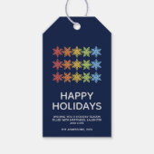 Modern farbige Schneeflocken Weihnachten Geschenkanhänger (Vorderseite)